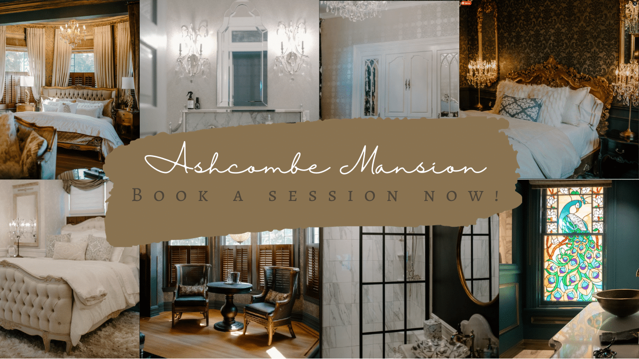 Ashcombe Mansion has several rooms that are perfect for boudoir sessions with Shannon Hemauer.